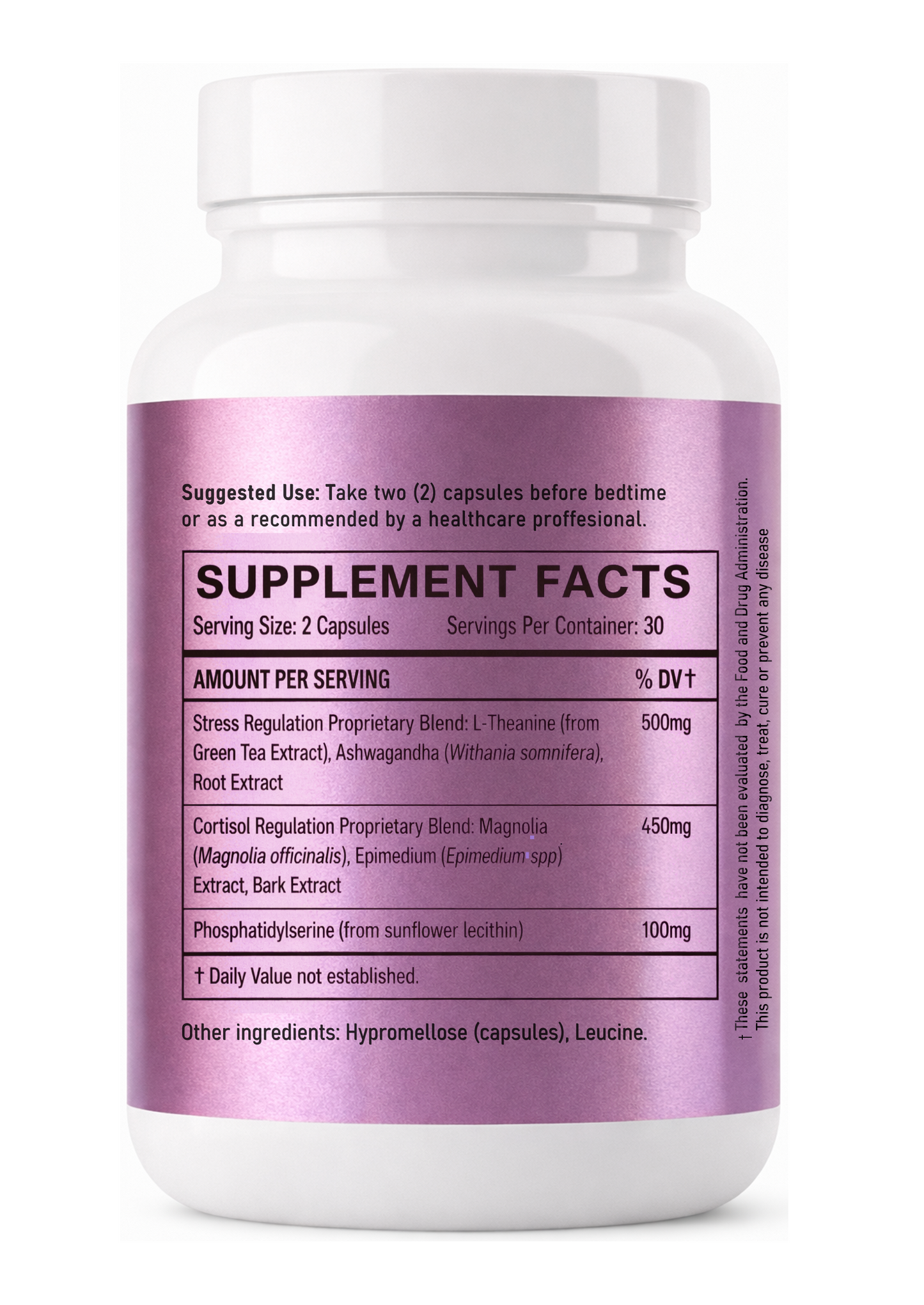 Cortisol Balance – Adrenal Support & Stress Relaxation Supplement – Vegan, Gluten Free, Non-GMO, Dairy Free – 60 Veggie Capsules