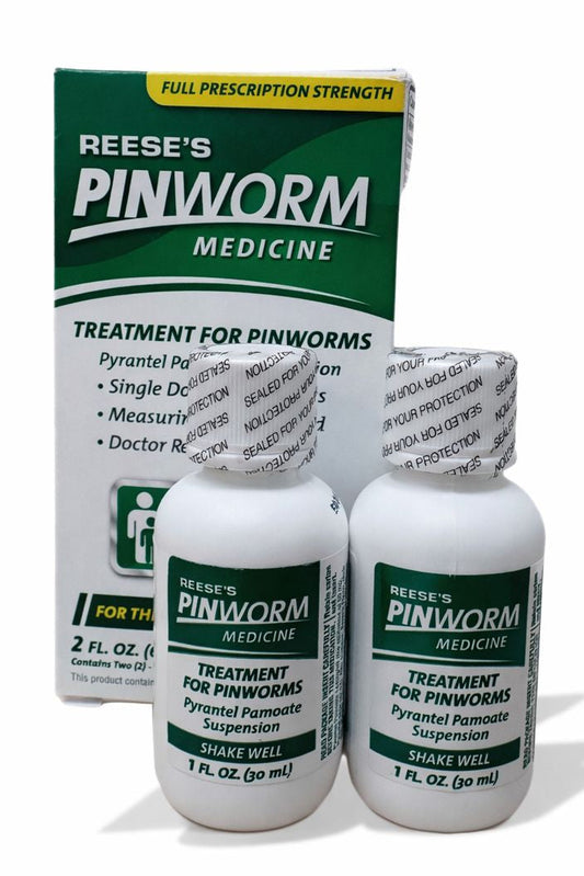 Reese’s Pinworm Medicine Oral Suspension, 2 fl oz (Two 1 oz Bottles) – Pyrantel Pamoate – For Adults and Children 2+