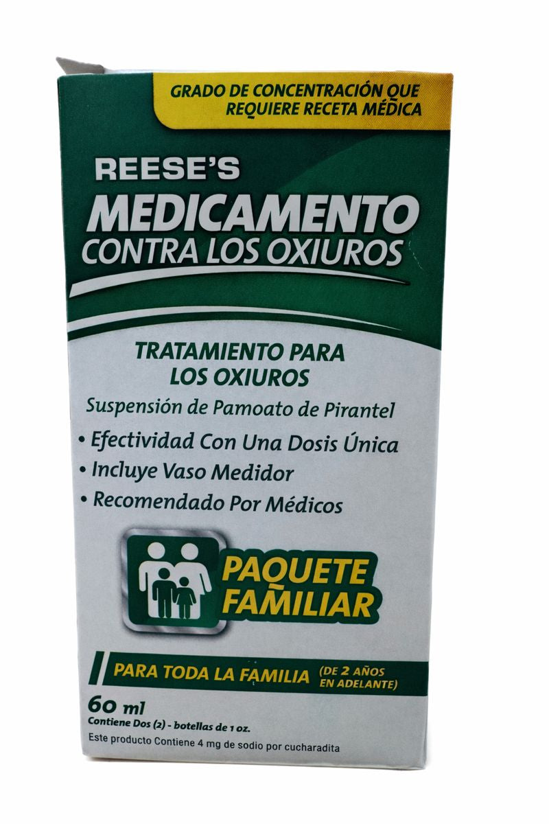 Reese’s Pinworm Medicine Oral Suspension, 2 fl oz (Two 1 oz Bottles) – Pyrantel Pamoate – For Adults and Children 2+